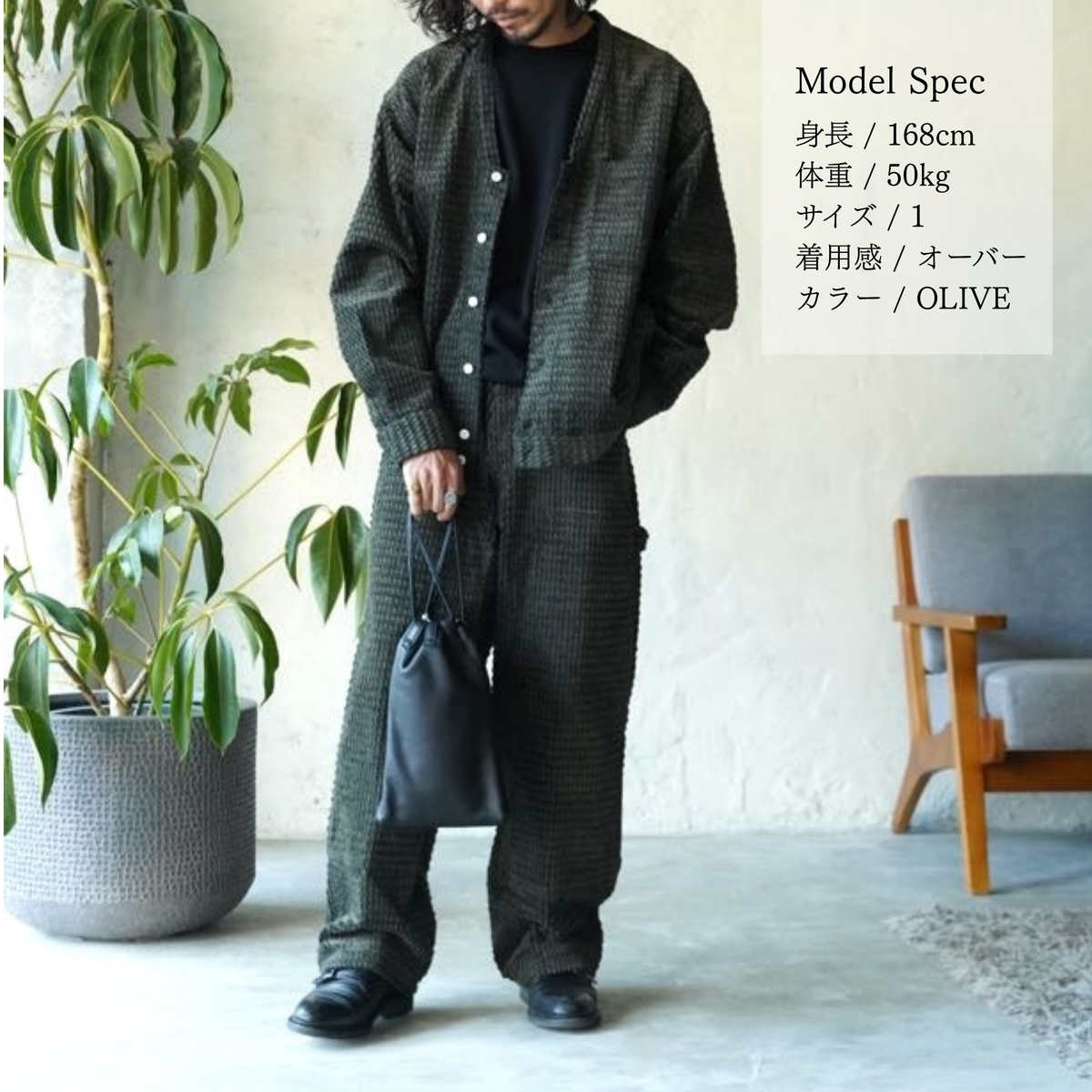 SOWBOW｜SHIRT F - AGING DOBBY CORD CARDIGAN